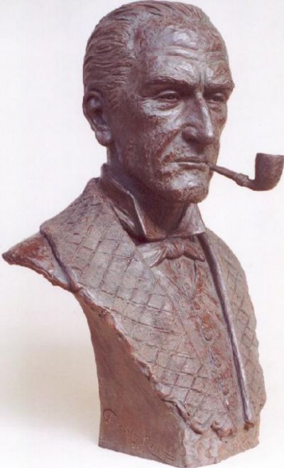 Sherlock Holmes, Bronzo, h 75x40x25, 2001