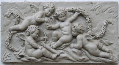 Secondo bassorilievo con putti, creta, 2016