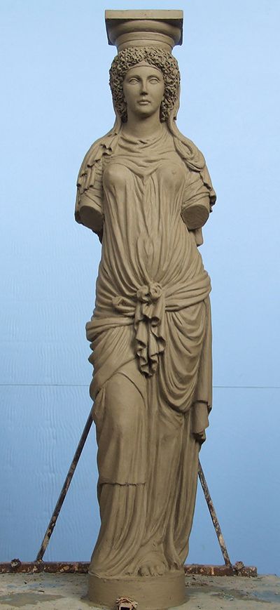 Cariatide, creta, (h cm 100) 2018