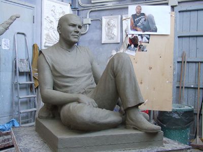 Statua a ritratto, creta, 2009