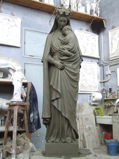Madonna con Bambino, creta, h cm 250, (2023)