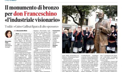 Inaugurata la statua dedicata a Francesco Guiso Gallisay