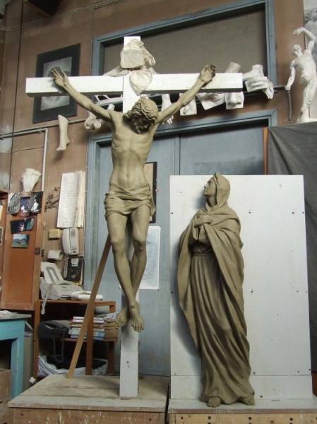 Cristo crocifisso e Maria, creta, 2005