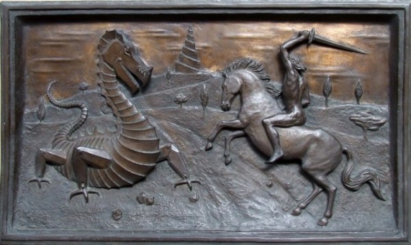 Mechanicomachia, bronzo, h 28 x 48 x 5, 1990