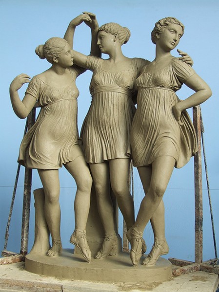 The Dancing Hours, clay, (h cm 100) 2019