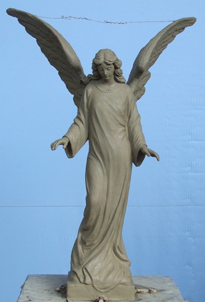 Angel, clay, 2017
