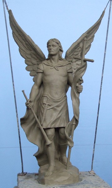 Saint Michael the Archangel, clay (h cm 70), 2018